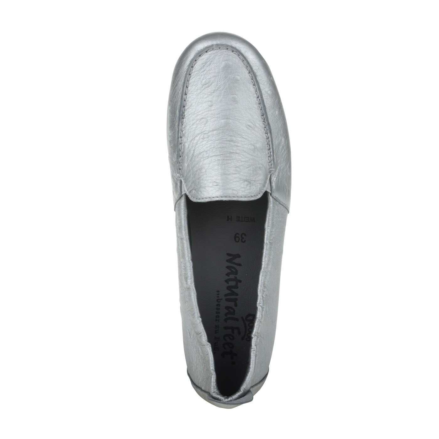 Natural Feet Mokassin Aurelia silber Weite H