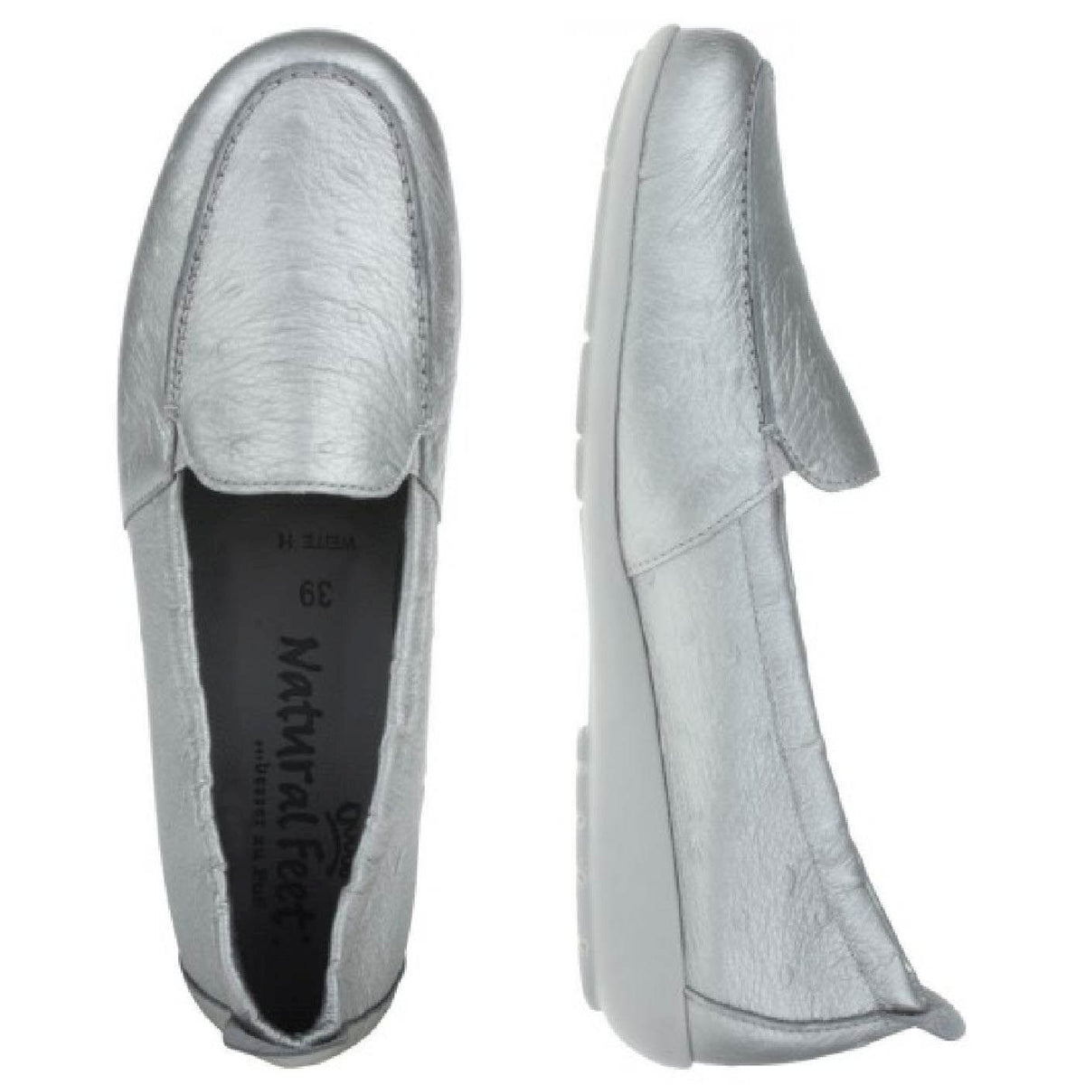 Natural Feet Mokassin Aurelia silber Weite H